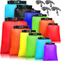 Shappy 6/12 Pcs Waterproof Dry Bags, Lightweight Outdoor Waterproof Dry Stuff Sacks 15/8/5/4/3/2 L and Long Adjustable Shoulder Strap for Kayaking Rafting Boating Hiking Camping