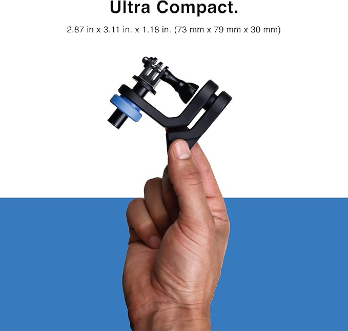 V2 Hydraulic Leveling Mount for Action Camera, GoPro, DJI, Insta360 - Pocket-Sized Leveler, Gimbal, JIB - No Batteries, No Charging, Waterproof