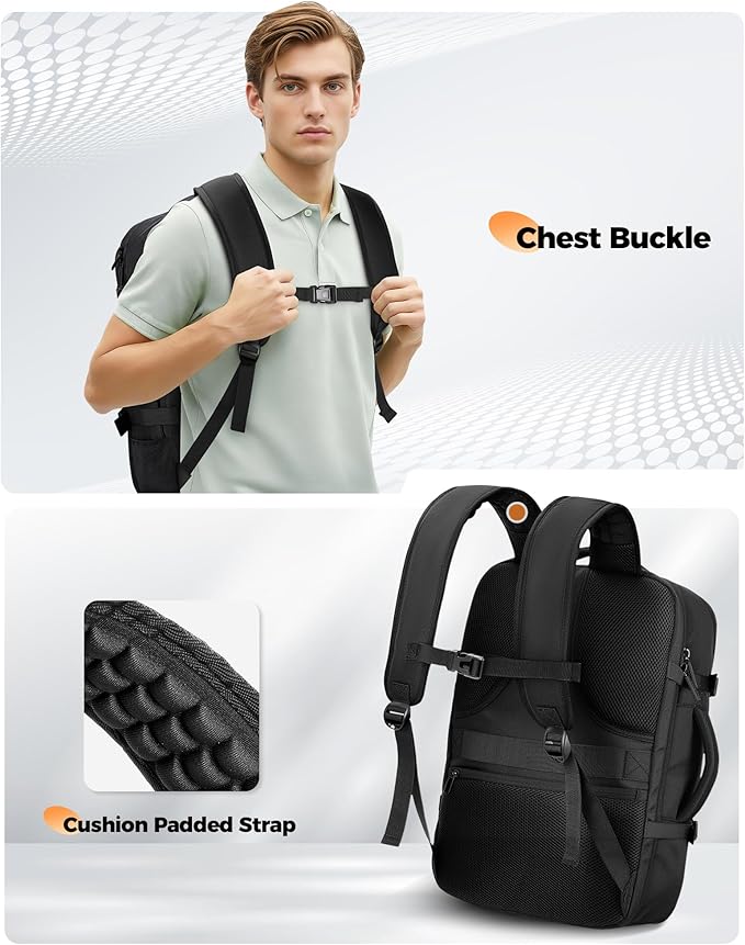 MATEIN Spirit Airlines Personal Item Backpack 18x14x8 with USB C Port, Airline Approved Personal Item Travel Backpack Fits 17" Laptop, Waterproof TSA Underseat Luggage for Airplane with Tracker Pocket