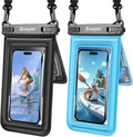 [Up to 8.5''] Floating Waterproof Phone Pouch 2 Pack, IPX8 Double Space Waterproof Phone Case with Lanyard for iPhone 17 16 15 Pro Max, Galaxy S26 Ultra, Cellphone Dry Bag Beach Cruise Ship Essentials