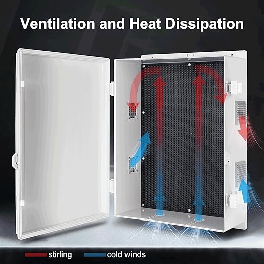 Namunanee Outdoor Electrical Junction Box, ABS Water Resistant Enclosure with Internal Mounting Panel & Hinged Cover (18.1" H* 12.6" L* 4.3" W)