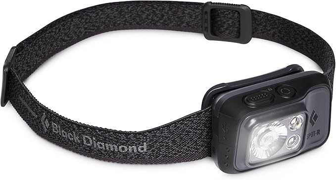 BLACK DIAMOND Spot 400-R Rechargeable Headlamp | 400 Lumens, Dimmable | Micro-USB Charging | Waterproof & Compact | Camping, Hiking, Running | Graphite