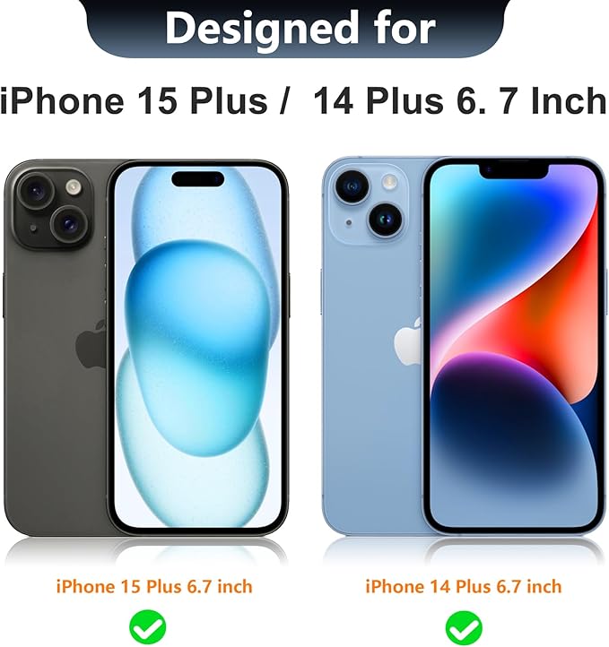 Red2Fire Magnetic for iPhone 15 Plus Case for iPhone 14 Plus Case Clear, [Compatible with Magsafe][Military Grade Drop Protection][Not Yellowing] Slim Phone Case 6.7" - Clear/Purple