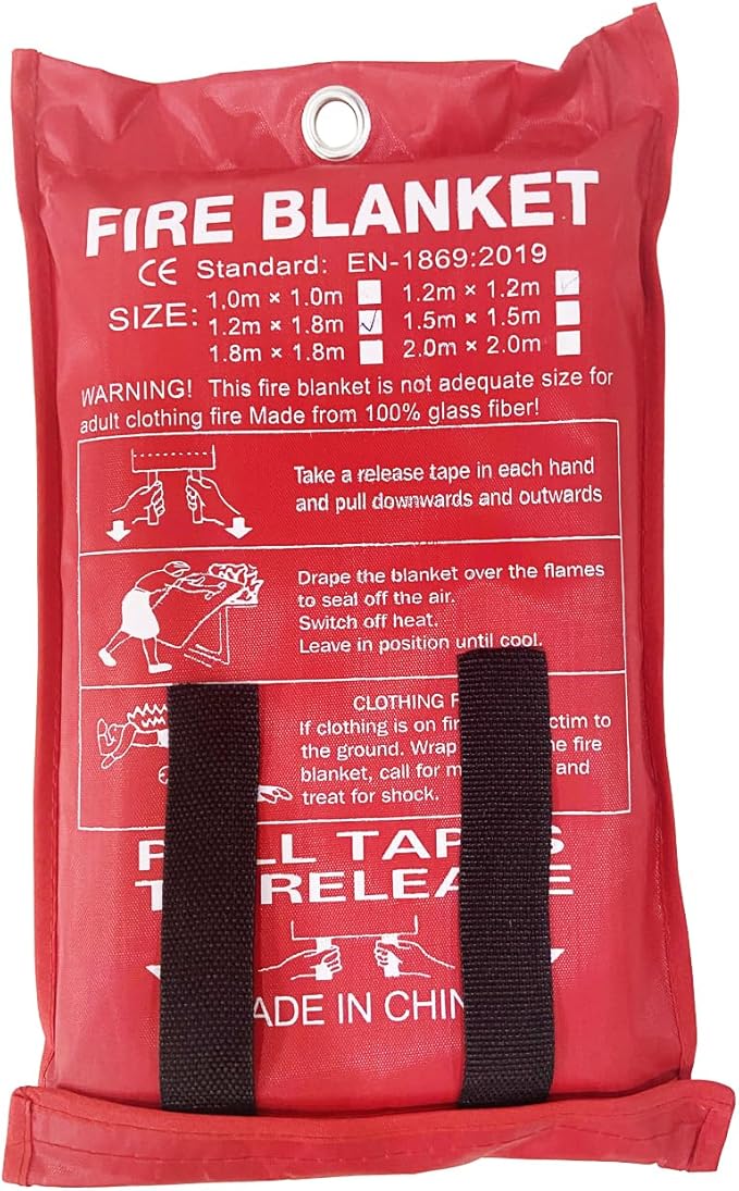 ISOP Fire Blanket Large 70 * 78 Inches – Fibreglass Fire Retardant Blanket – A-Grade Survival – Fire Suppressant Blankets – First Aid – Rescue Tool for Home Kitchen - Emergency Wrap - Thermal Sheet
