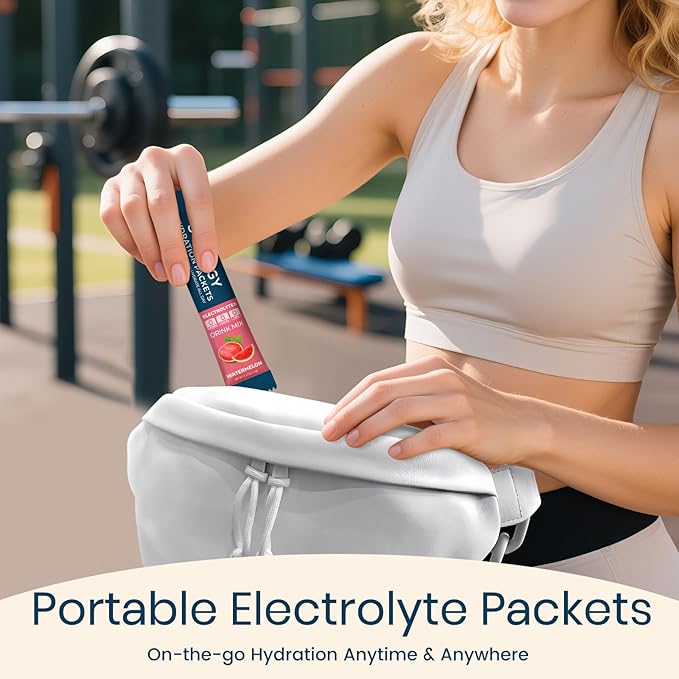 Electrolytes Powder Packets Sugar Free Hydration Packets, Liquid Daily IV Electrolyte Drink Mixex for Rehydration with Electrolytes, Vitamins, 0 Calorie, Watermelon Flavor, 20 Sticks