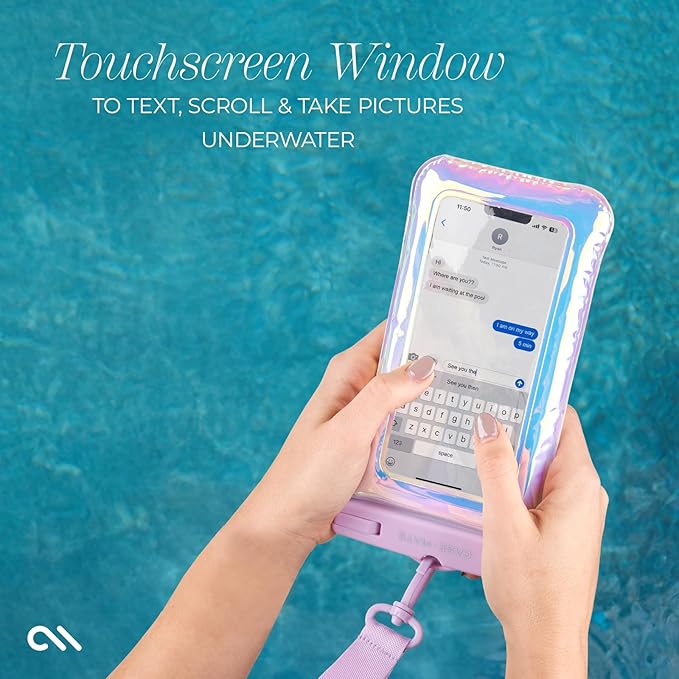 Case-Mate 2 Pack Soap Bubble IP68 Waterproof Phone Pouch - Floating Waterproof Phone Case w/Crossbody Lanyard - Compatible w/All Devices, Touchscreen Friendly - Iridescent