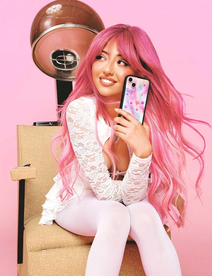 Wildflower Cases - Compatible with iPhone 13 Pro | Protective Black Bumper, 6.5ft Drop Test Certified, Women Owned Small Business | Stars Pink Purple Orange Cute Trendy | Collab - Miranda Rae