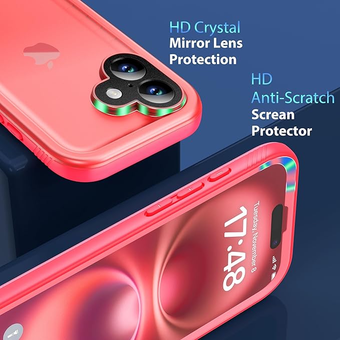 SPORTLINK for iPhone 16 Plus Case - IP68 Waterproof Military Protective Full Body Heavy Duty Shockproof 360 Sealed Dustproof with Camera Screen Protector Cover for i Phone 16 Plus 6.7" Pink