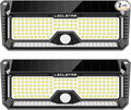Solar Outdoor Lights - 4000Lm 268 LED Motion Sensor Lights Outdoor, IP65 Waterproof Led Security Lights Bright Solar Wireless Flood Wall Lights with 3 Optional Modes and 4 Wide Angle (2 Pack)