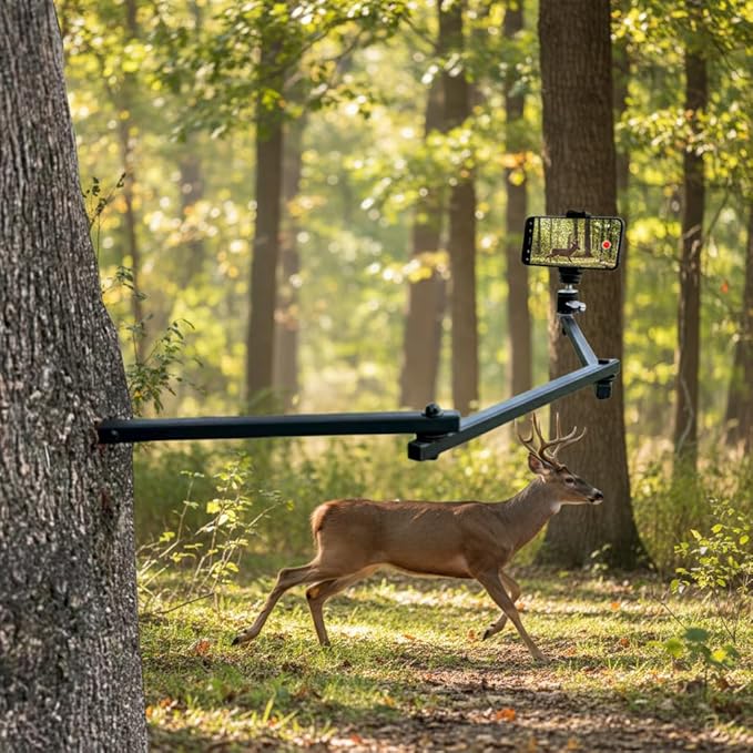 Tree Stand Phone Mount for Hunting,Treestand Phone Holder for Self Filming Hunts,Camera Arm for Hunting, Compatible Gopro, iPhone, Mevo Start and Outfitter Action Camera
