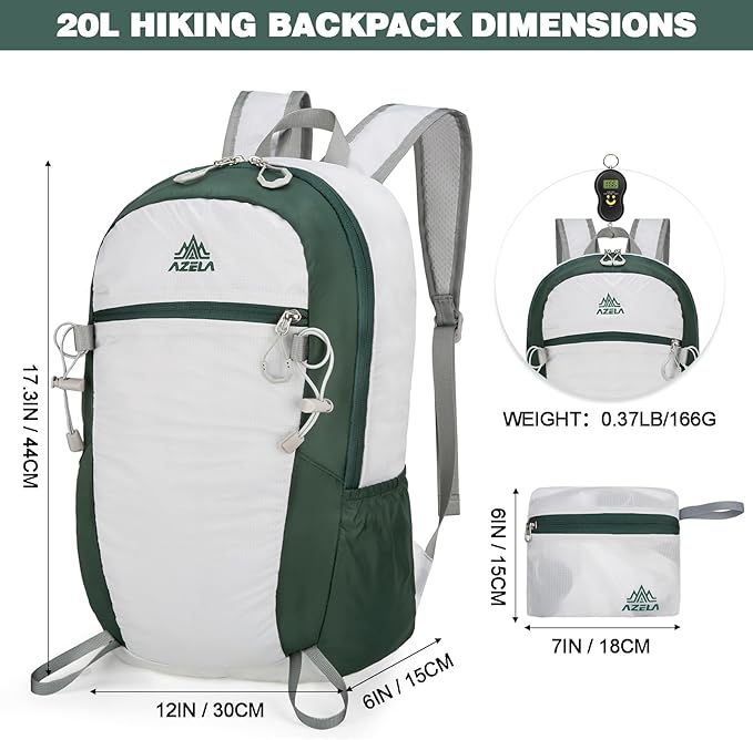 Seektop 20L Ultra Lightweight Small Hiking Backpack, Water-Resistant Packable Daypack for Hiking Travel Men Women