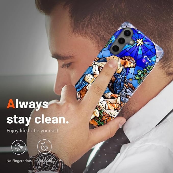 Compatible for Samsung Galaxy S25 FE 5G Case, Dual Layer Heavy Duty 2 in 1 Shockproof Protective Phone Case,The Holy Family
