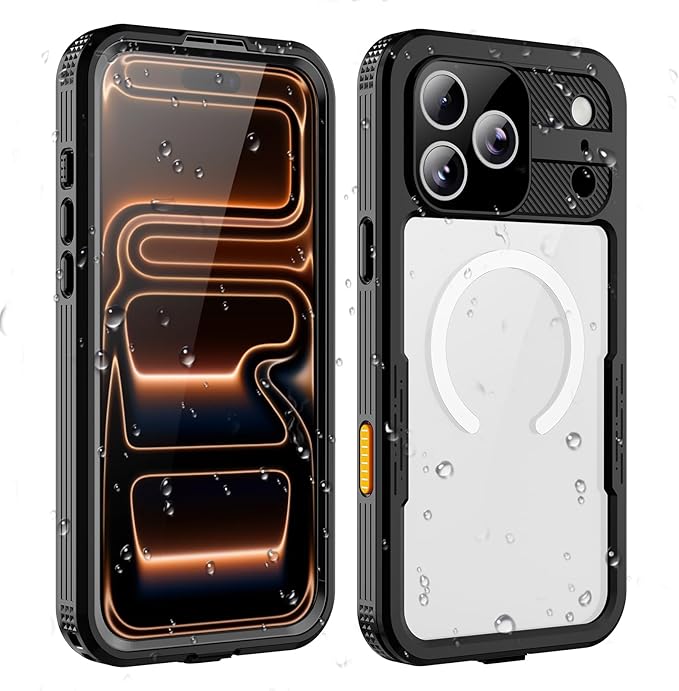for Waterproof iPhone Case Compatible with iPhone 17 Pro Max, IP68 Waterproof Shockproof Dust-Proof Phone Case with Built in Screen Protector, Full Body Protective Case (Black, 17 Pro Max)