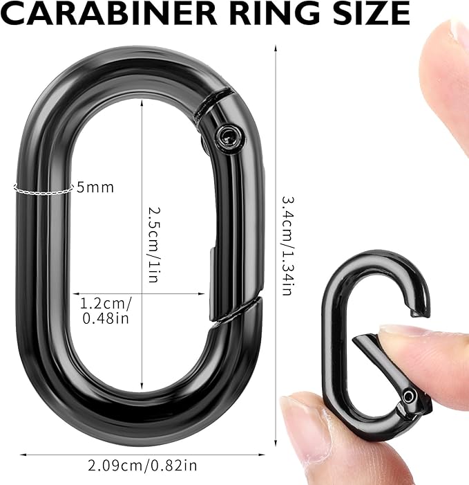 Small Carabiner,Black Carabiner,O-Ring Key Ring