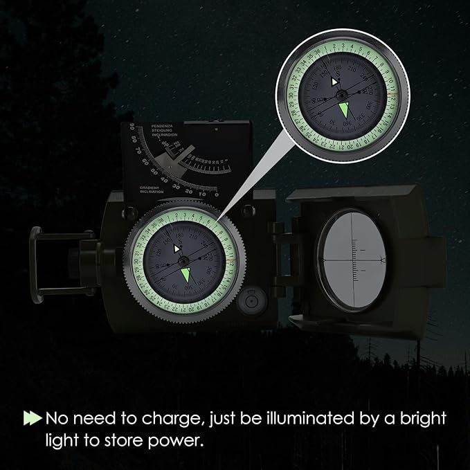 Compass,Outdoor Military Waterproof Lens Sighting Compass,High Precision Directional Compass with Survival