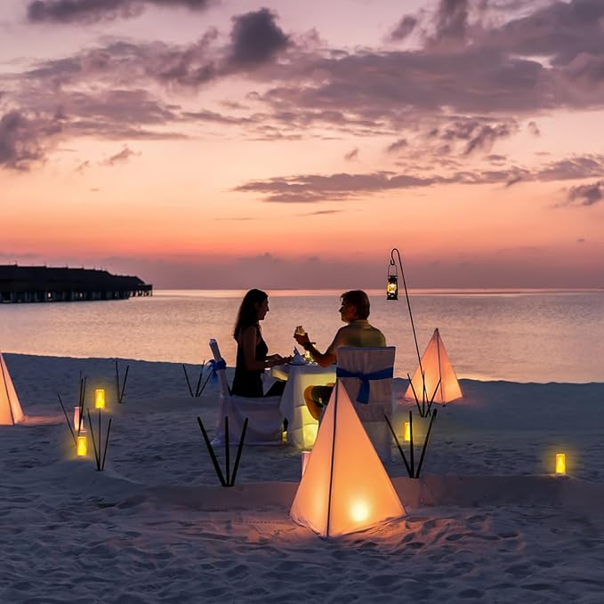Hompavo 【Upgraded】 LED Flame Lights with Remote & Timer, 4-Mode Rechargeable Battery Operated Flameless Candles, Pillar Flickering Lantern for Living Room Bathroom Patio Wedding Christmas Home Decor