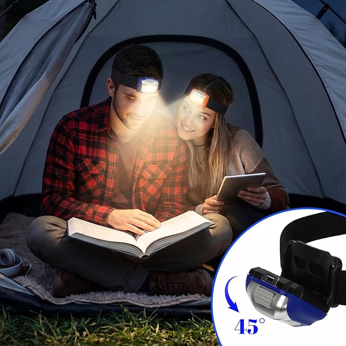Macarrie LED Headlamps IPX4 Waterproof 3 Modes Headlamp Flashlight Bright Head Lights Camping Accessories for Adults Kids Hiking, Running, Repairing, Batteries Not Included(Mixed,18 Pack)