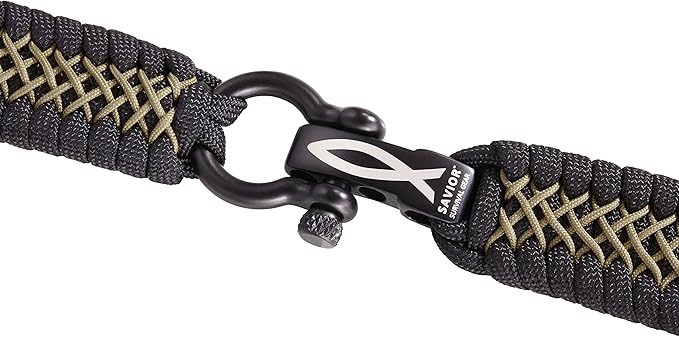 Savior Survival Gear Paracord Watch Band, Compatible with Apple Watch Band 49mm 46mm 45mm 44mm 42mm - iWatch Band Series Ultra 10 9 8 7 6 5 4 3 2 1 SE – Adjustable strap for men (Black - Green, Large)