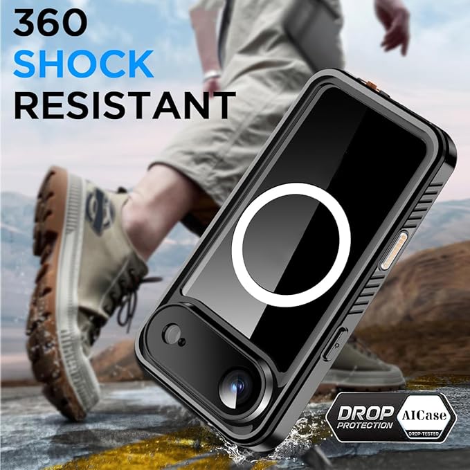 AICase for iPhone Air Case Waterproof Clear with MagSafe Water Proof/Snowproof/Dustproof/Shockproof,IP68 Certified 360 Full Body Protection Fully Sealed Underwater Cover for iPhone Air 6.5"