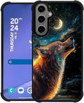 for Samsung Galaxy S24 S25 Plus Case, Star Cave Hungry Wolf Pattern Graphic Design Girl Boy Soft Silicone Hard Acrylic Shock Protection for Samsung Galaxy S24 S25 Plus