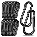 Black Carabiner, Heavy Duty Galvanized Steel Spring Snap Hook Carabiner Clips with 770LBS Holding Capacity, Ideal for Outdoor, Hammock, Swing and Travel (15PCS M10 4Inch)