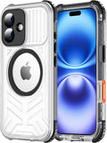 Red2Fire for iPhone 16 Case Waterproof, [Built-in Screen Protector & Camera Protector][Compatible with MagSafe][Full Body Shockproof][IP68 Waterproof][Dustproof] Phone Case 6.1" Black