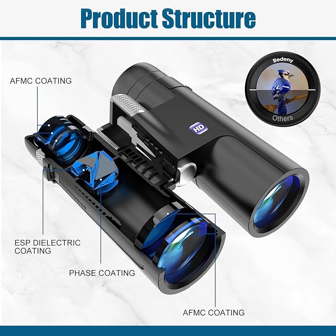 18X50 High Powered Binoculars for Adults with Upgraded Phone Adapter, Tripod and Tripod Adapter,Waterproof Compact Binoculars with Low Light Vision for Bird Watching,Travel,Sightseeing