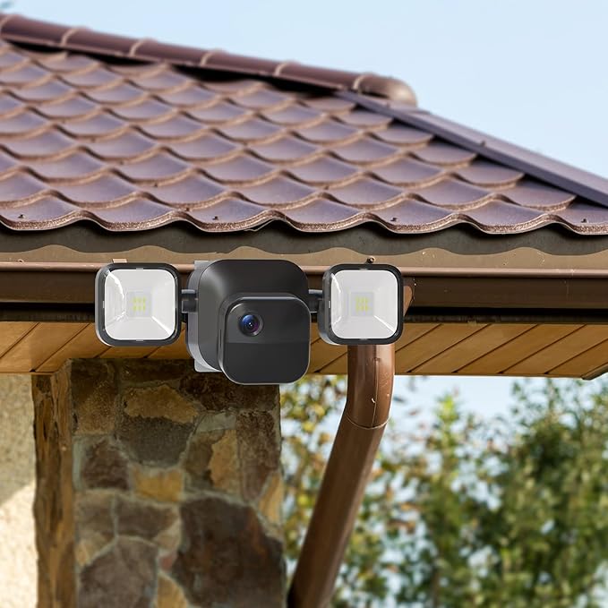 Gutter Mount Kit for Blink Outdoor 4 Floodlight Camera/Blink Out Door 3 Floodlight Cam, Stainless Steel Bracket, Anti-Rust Screws, No Drill Installation Suitable for Home Security Cameras
