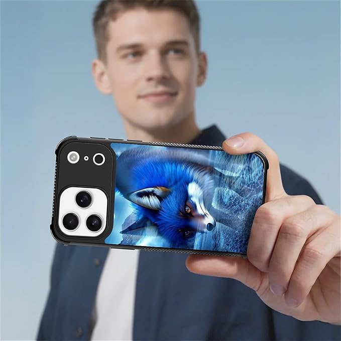for iPhone 17 Pro Max Case,for MagSafe Graphic Design for Girl Boy Soft Silicone Hard Acrylic Shock Protection Designed for iPhone 17 Pro Max Snowy Mountain Fox Lake Pattern