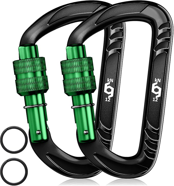 Rhino Produxs 12kN (2697 lbs) Heavy Duty Carabiner Clips, for Securing Pets, Outdoor, Camping, Hiking, Hammock, Dog Leash Harness, Keychains
