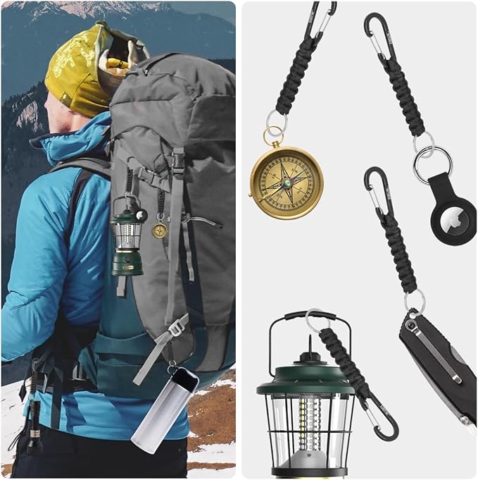 EOTW Paracord Keychain for Men Women Paracord Carabiner Backpack Keychain with Aluminum Clip for Camping Hiking Outdoor Gear