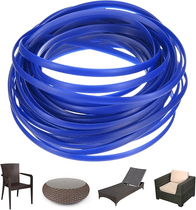M METERXITY 1-Pack Wicker Repair Kit, 5mm x 33ft/10m Plastic Flat Rattan Replacement Supplies for Patio Furniture Repair/Basket Making/Chair Weaving, Synthetic Woven Rattan [Dark Blue]