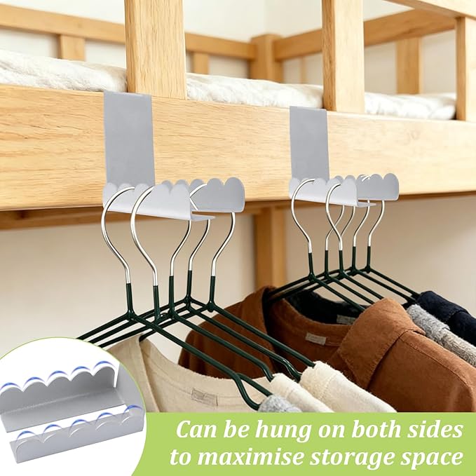 Double-Sided Over Door Coat Rack, 2Pcs Rustproof Iron Door Hooks Over Door Coat Hangers for Saving Home Space(Silver)