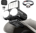 Hopedone LED Hard Hat Light, 800Lumens Rechargeable Dimmable Clip on Cap Lights, 180°Adjustable Hat Flashlight Headlamp Waterproof for Running, Camping, Hunting, Cycling (Black)