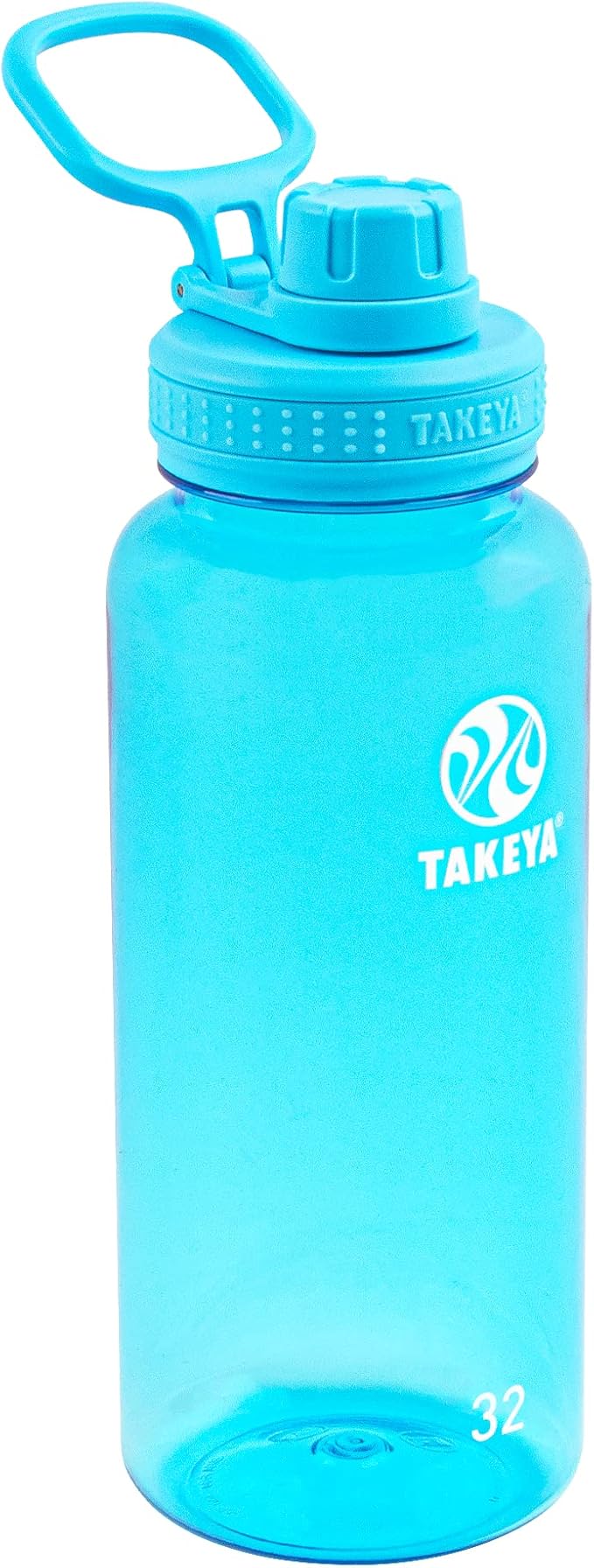 Takeya Tritan Sport Water Bottle with Spout Lid - BPA-Free & Dishwasher-Safe Water Bottle - Reusable Bottle with Lid Handle - Simple Leak-Proof Water Bottle - 32 oz, Breezy Blue