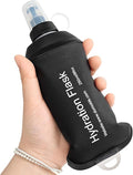 GYGYL Soft Flask, TPU Collapsible Soft Water Bottle for Hydration Pack, Running Vest, Leak-Proof Folding Water Bottle for Hiking Cycling Climbing Jogging-250ml Black