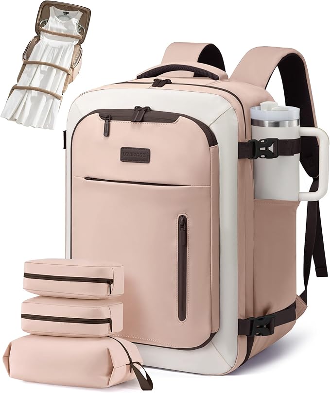 LOVEVOOK Travel Backpack for Women Men with Garment Bag, 40L Carry on Backpack as TSA Personal Item Flight Approved, Luggage Daypack Fits 17.3" Laptop, Overnight Business Weekender Travel Essential