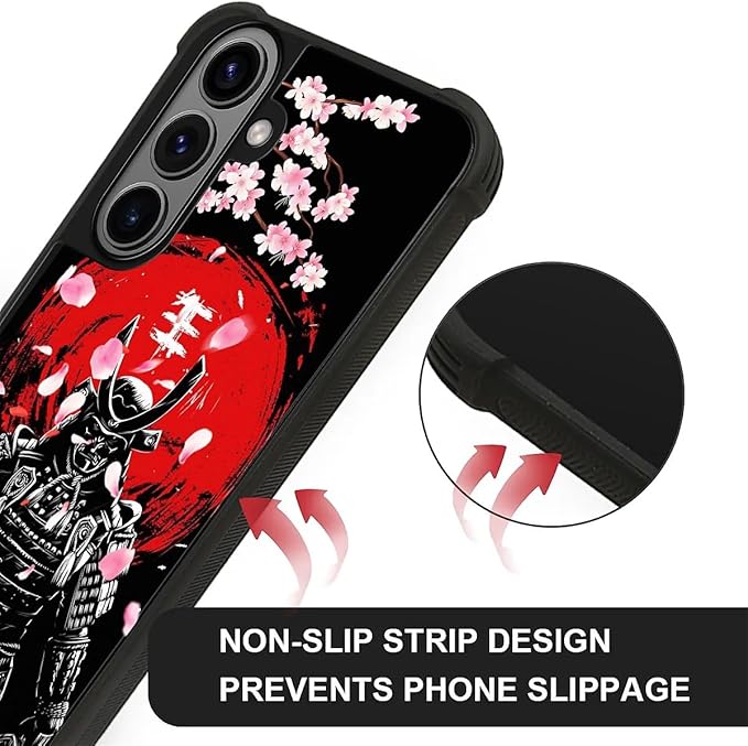 for Samsung Galaxy S26 Plus Case,Graphic Design for Girl Boy Soft Silicone Hard Acrylic Shock Protection Designed for Samsung Galaxy S26 Plus Sakura Japanese Samurai Pattern