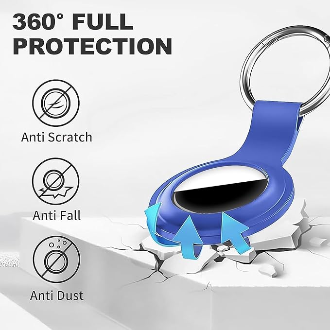 Linsaner Case for AirTag 2nd Gen (2026) & 1st Gen, Silicone Holder Keychain Key Ring, Protective Cover for Apple for Air Tags, GPS Finder Accessories for Bags, Pets, Kids, Luggage, Sky Blue