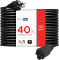 UltraPro Outdoor Extension Cord, 40 Ft, Heavy Duty Extension Cord, ETL Certified 3 Prong 16 AWG 125 VAC Outdoor Multipurpose Long Power Cord, 1 Pack Black, 36826
