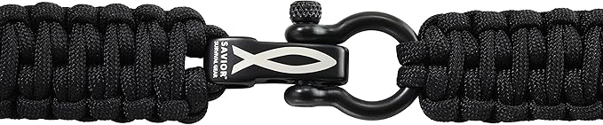 Savior Survival Gear Paracord Watch Band - Compatible with Apple Watch Band 49mm 46mm 45mm 44mm 42mm - iWatch Band Series Ultra 10 9 8 7 6 5 4 3 2 1 SE – Adjustable strap for men (Black, Large)