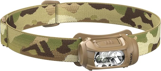 Princeton Tec Remix LED Headlamp (450 Lumens, Multicam w/Red LEDs) (RMX300-RD-MC)