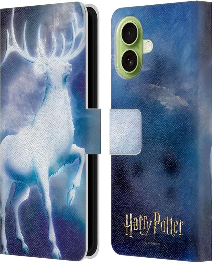 Head Case Designs Officially Licensed Harry Potter Stag Patronus Prisoner of Azkaban II Leather Wallet Case Compatible with Apple iPhone 17