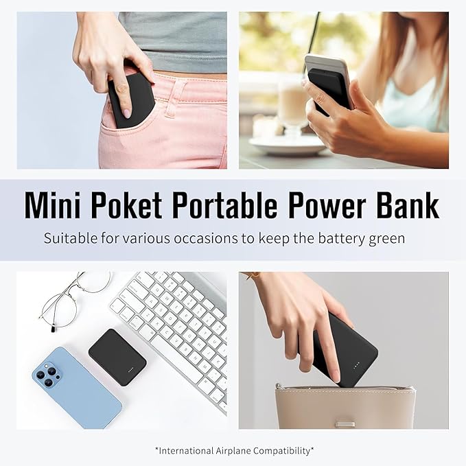 VANYUST S22 Portable Charger, Mini Colorful Power Bank, PowerNano, 5000mAh External Battery Pack Compatible with iPhone 15/14/13/12/11/X All Series and Android Phone