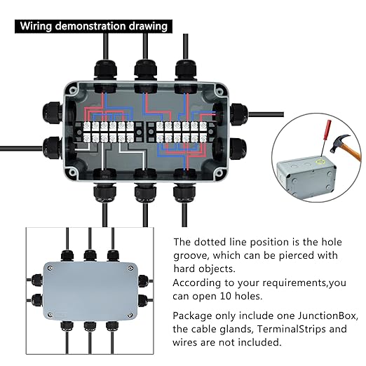 Nineleaf Waterproof Electrical Box,6PK Outdoor Junction Boxes, IP66 External Electrical Project Enclosure Box Grey,7 1/8" x 4 1/2 "x 4" inch(181x111x100 mm), for Outdoor Use