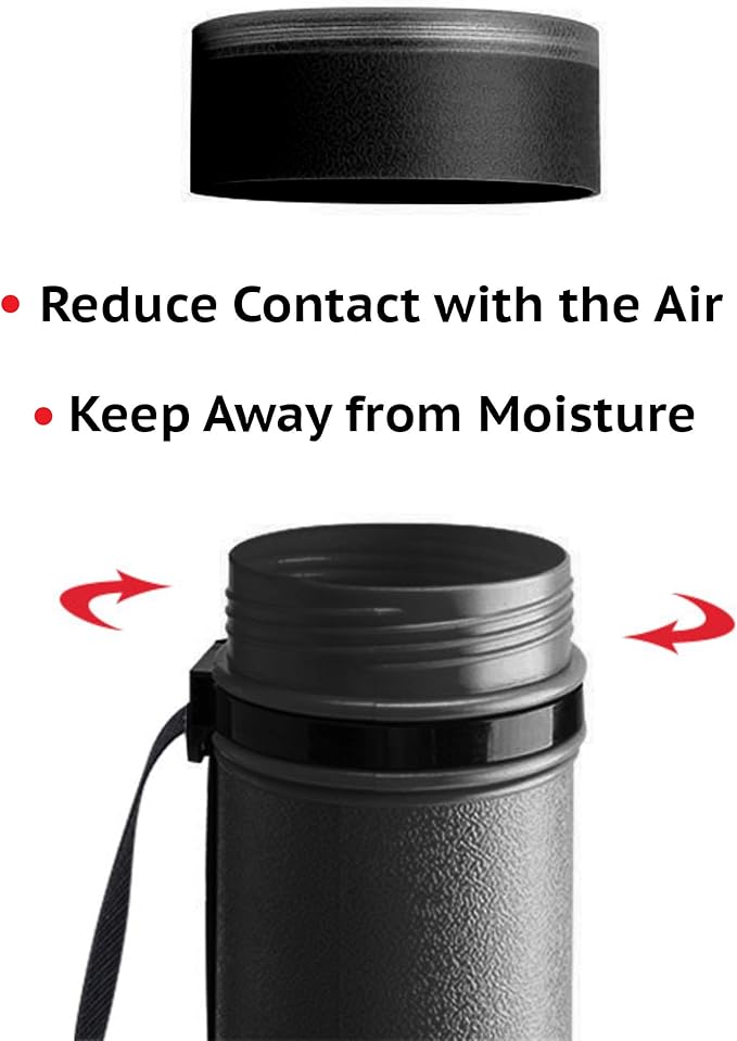 CALPALMY 2-Pack Extendable Poster Tubes Expand from 24.5” to 40” with Shoulder Strap | Carry Documents, Blueprints, Drawings and Art | Black Portable Durable Round Storage Cases with Lids and Labels