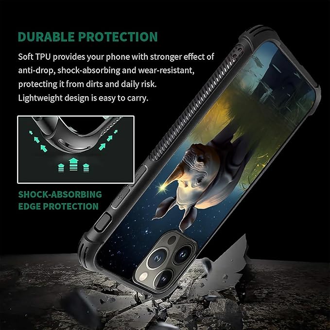 for iPhone 16 Pro Case, Rhino Water Marshes Pattern Graphic Design Girl Boy Soft Silicone Hard Acrylic Shock Protection for iPhone 16 Pro
