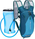Blue Quartz Hydration Backpack with 2L Water Bladder, Hiking Water Pack with Insulated Compartment for Women Men, Lightweight Running Hydration Vest with Phone Pocket for Cycling, Biking