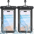 2 Pack Waterproof Phone Pouch with Adjustable Lanyard for iPhone 17 16 15 14 13 12 Pro Max, for Samsung Galaxy S25/S24 up to 7.5", IPX8 Water Proof Phone Case Dry Bags Black/Black