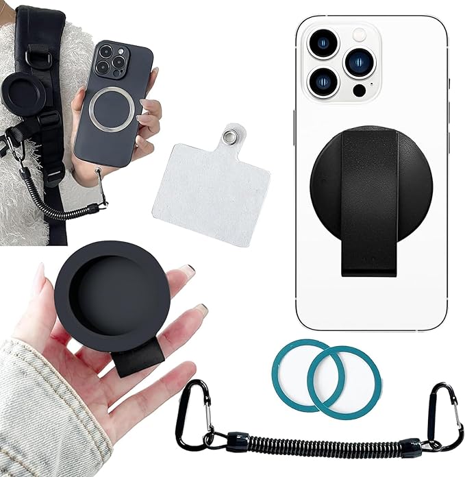 Upgraded Magnetic Belt Clip with Anti-Theft Chain for Hiking, Travel, Outdoor, Detachable Strong N52 Magnetic Clip Compatible with iPhone, Samsung, Google, Moto & More XT2